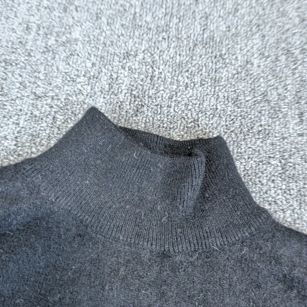 Charter Club Classic Mock Neck Sweater Women S Black 100% Cashmere 2-Ply Knit